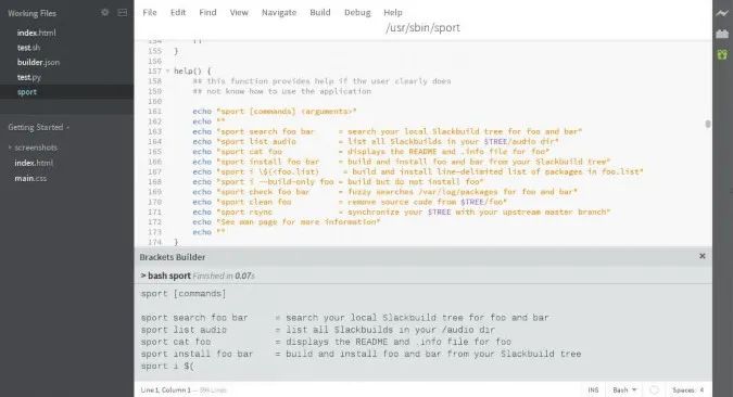 Brackets screenshot 图片